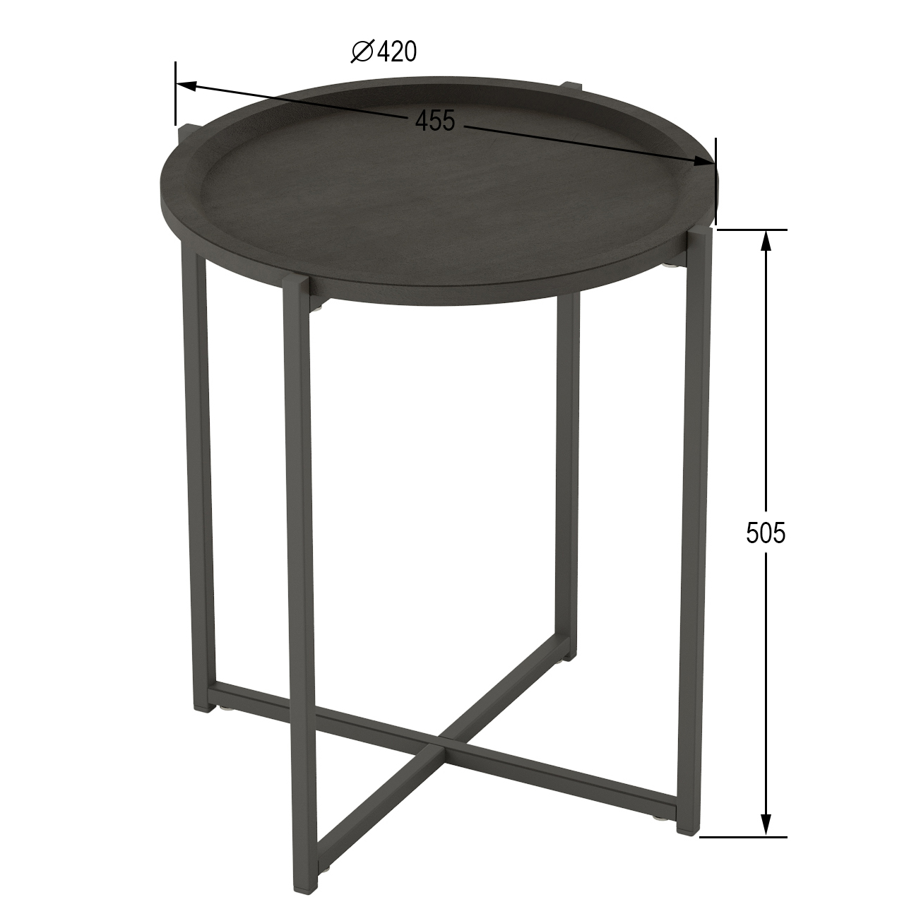 Стол журнальный Бьерн черный лофт/черный