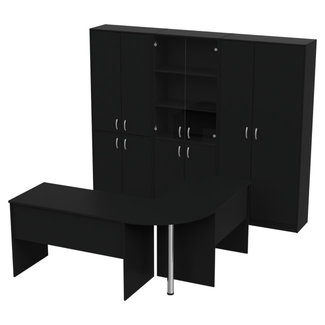 Комплект офисной мебели КП-11 цвет Черный