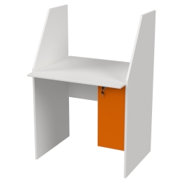 Компьютерный стол СК-18 цвет Белый+Оранж 80/70/120 см