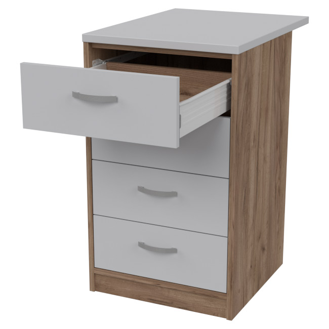Офисная приставная тумба ТС-27+С29 цвет Дуб Крафт + Серый 45/60/76 см