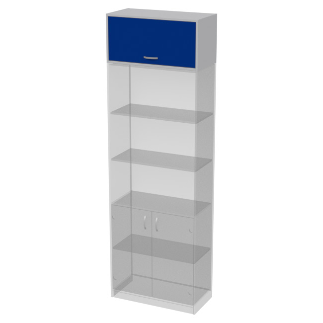 Антресоль АН-03 цвет Серый+Синий 77/37/38 см