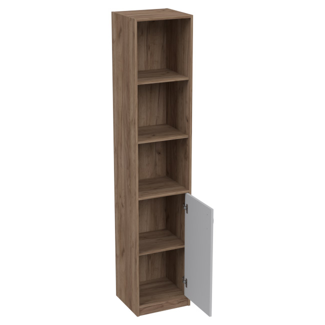 Офисный стеллаж СБ-3 цвет Дуб Крафт+Серый 40/37/200 см