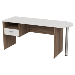 Стол с приставкой КП-1 цвет Дуб крафт+Белый