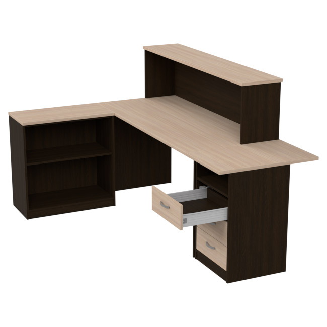 Комплект офисной мебели КП-12 цвет Венге+Дуб Молочный