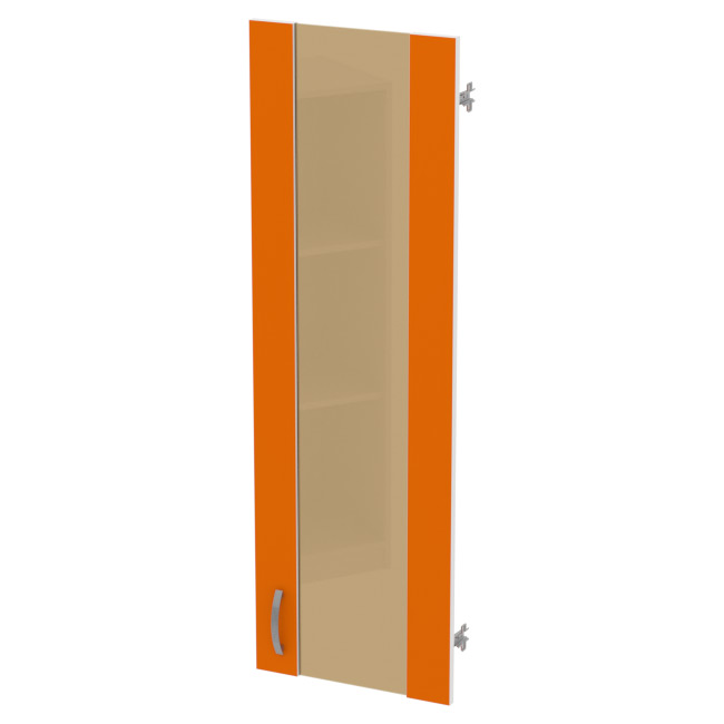 Дверь в рамке ДВ-62 Оранжевый+кромка белая стекло тон. бронза