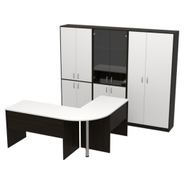 Комплект офисной мебели КП-11 цвет Венге + Белый