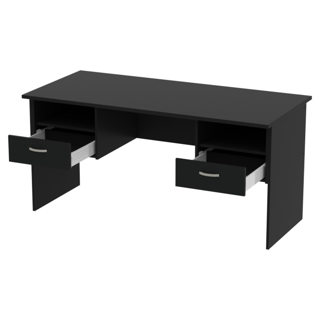 Офисный стол СТ+2Т-10 цвет Черный 160/73/76 см