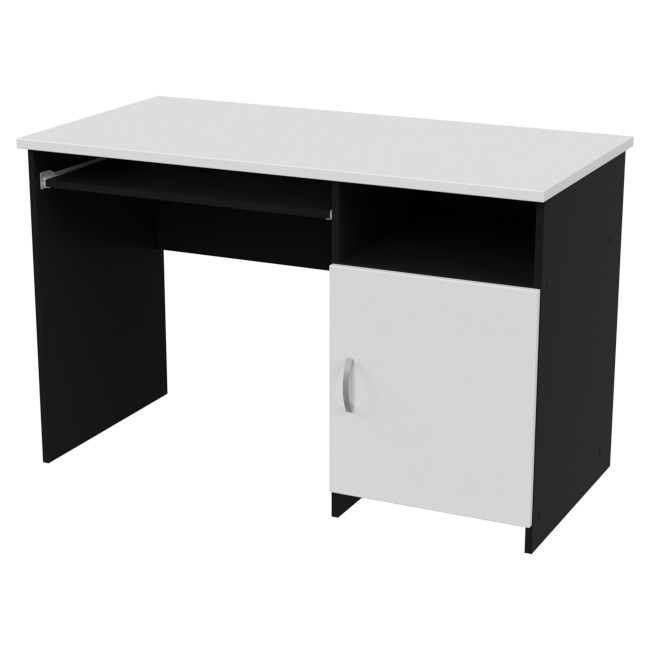 Компьютерный стол СК-21 цвет Черный+Белый 120/60/76 см
