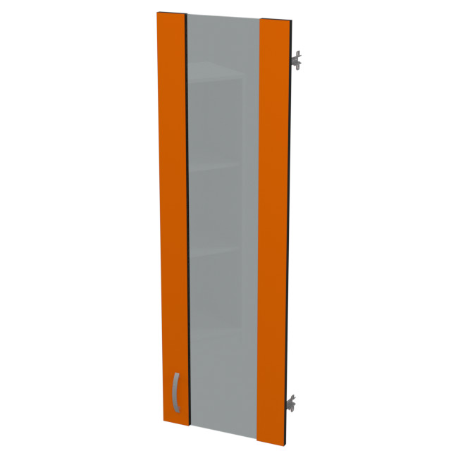 Дверь в рамке ДВ-62 Оранж + кромка Черный стекло графит