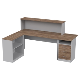 Комплект офисной мебели КП-12 цвет Серый+Дуб Крафт