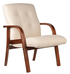 Конференц-кресло из кожи RIVA Wood M 165 D/B Св-беж.