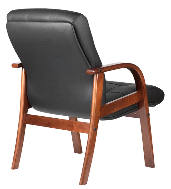 Конференц-кресло из кожи RIVA Wood M 165 D/B Черное