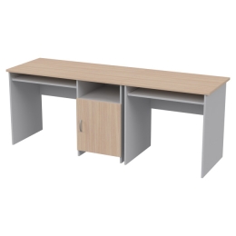 Офисный стол СК-21+СК-27 цвет Серый+Дуб Молочный