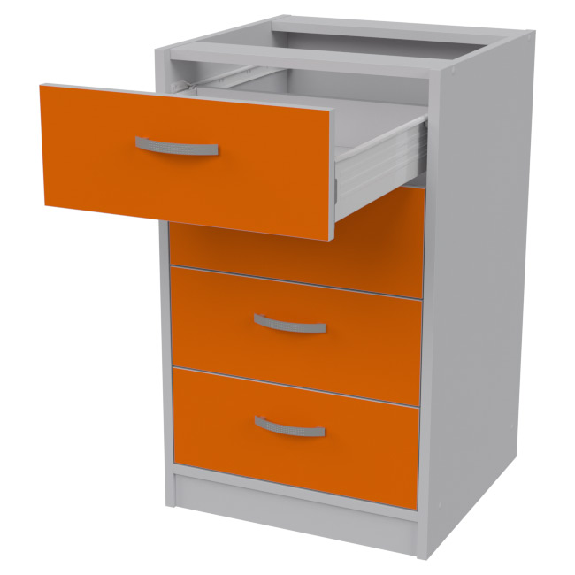 Офисная приставная тумба ТС-27 цвет Серый + Оранж 45/44/74