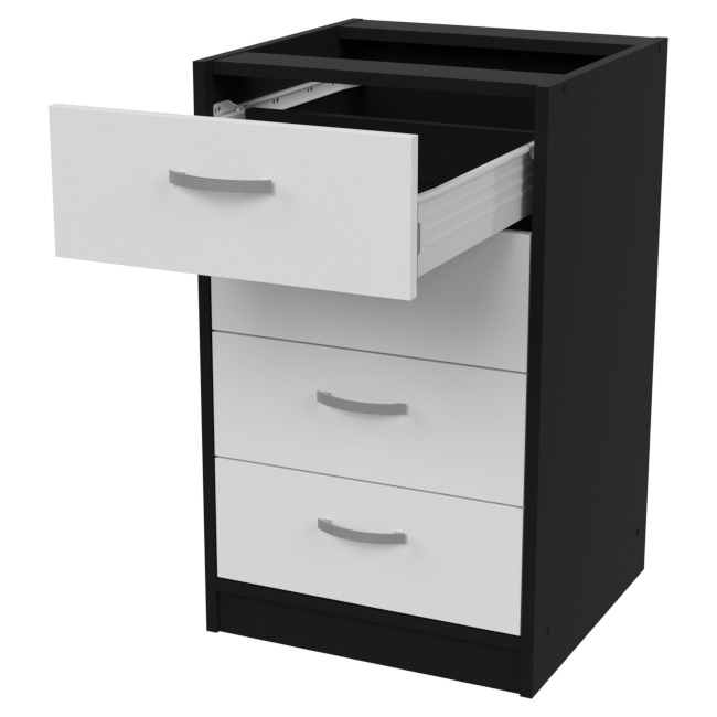 Офисная приставная тумба ТС-27 цвет Черный + Белый 45/44/74
