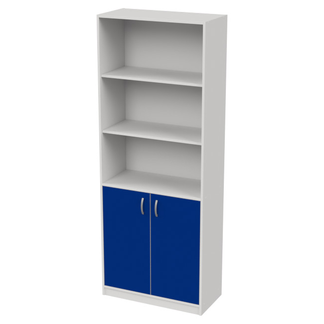 Шкаф для офиса ШБ-3 цвет Белый+Синий 77/37/200