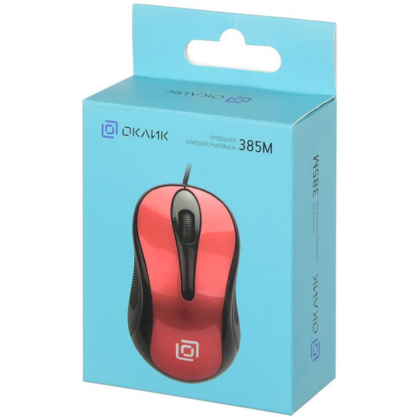 Мышь Oklick 385M USB черный/красный