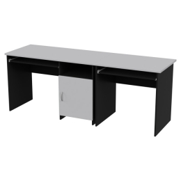 Офисный стол СК-21+СК-27 цвет Черный + Серый