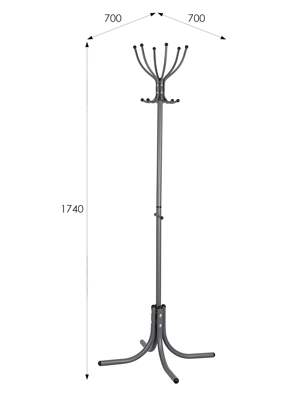 Вешалка напольная М 6 серый бетон