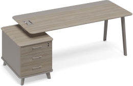 Стол комбинированный на тумбе малой левый Мокко-Вяз ТМ М1 107 МП ВЛ/МП ВЛ 225,8/104,2/75,6