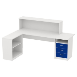 Комплект офисной мебели КП-12 цвет Белый+синий