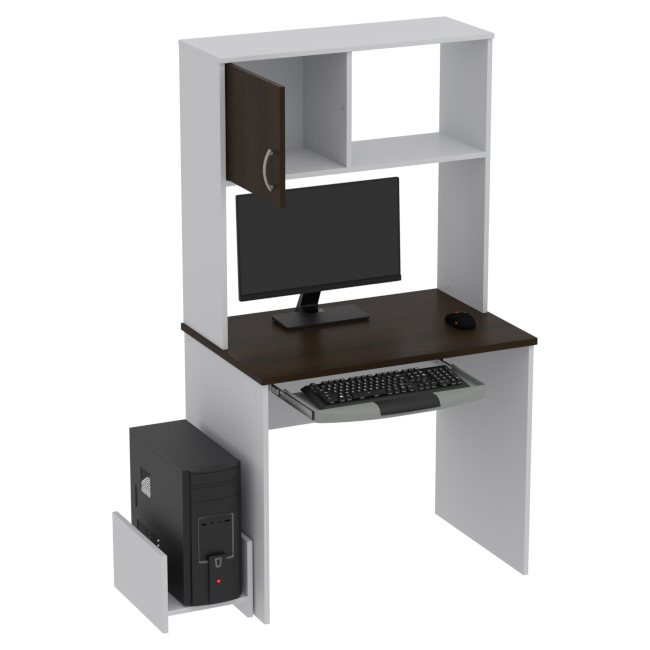 Компьютерный стол КП-СК-6 цвет Серый+Венге 90/60/163 см