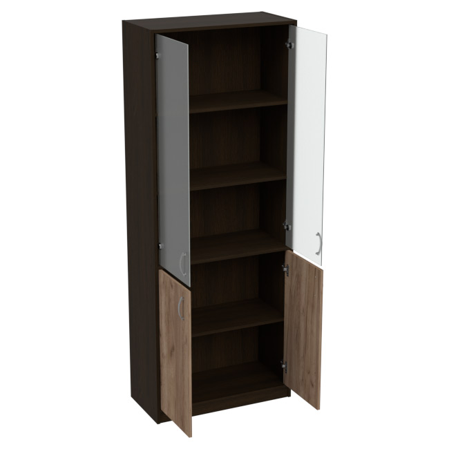 Офисный шкаф ШБ-3+А-5 матовый цвет Венге+Дуб Крафт 77/37/201