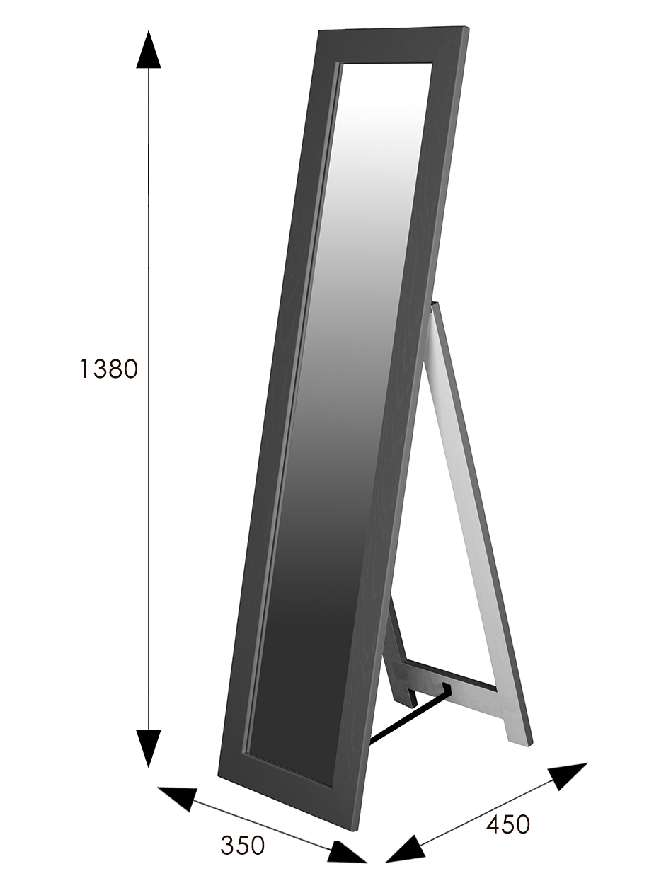 Зеркало напольное BeautyStyle 8 серый графит