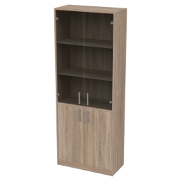 Офисный шкаф ШБ-3+А-5+С-17М графит цвет Дуб Сонома 77/37/200 см