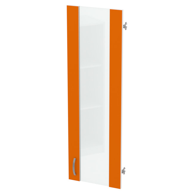 Дверь в рамке ДВ-62 оранжевый + кромка белая стекло матовое