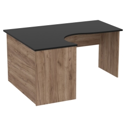 Стол для офиса СТУ-П цвет Дуб Крафт + Черный 160/120/76 см