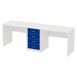 Офисный стол КП-СТ-41 цвет Белый+Синий