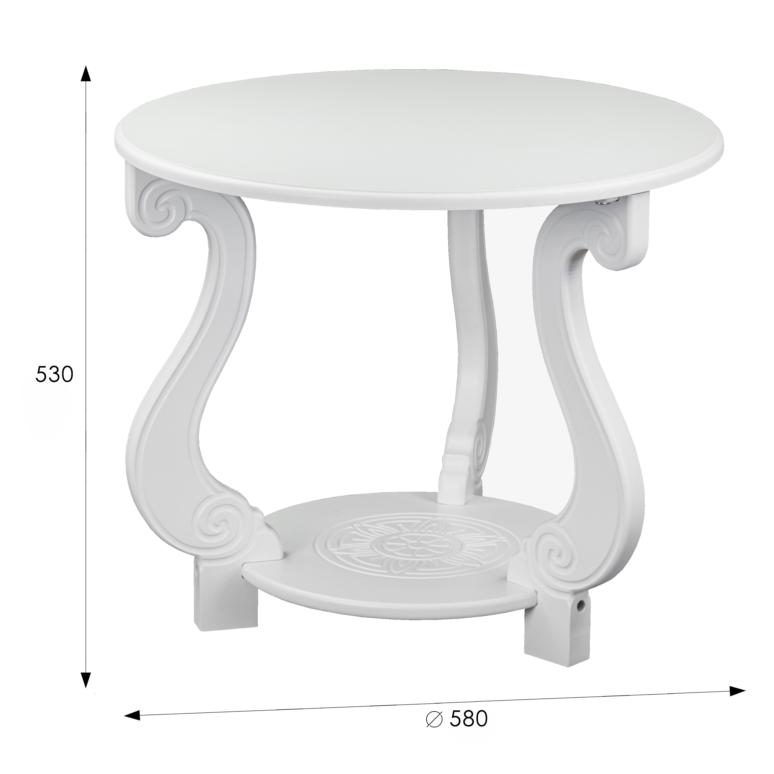 Стол журнальный Грация М ЛАЙТ белый