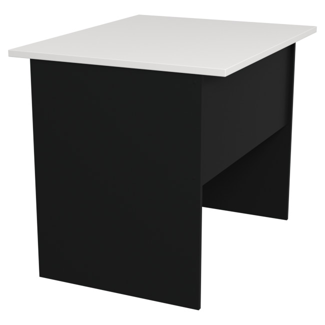 Офисный стол СТ-8 цвет Черный + Белый 90/73/76 см