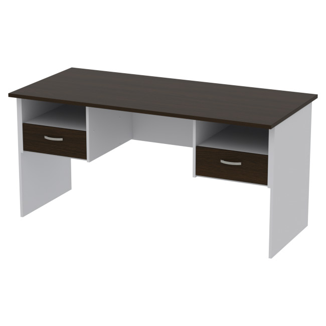 Офисный стол СТ+2Т-10 цвет Серый + Венге 160/73/76 см