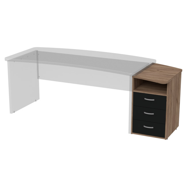 Приставная тумба ТРК-18П «Оптима 32+» Дуб Крафт+Черный