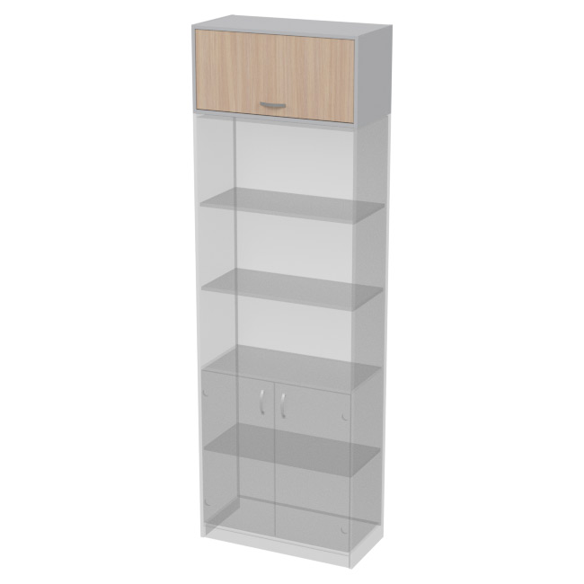 Антресоль АН-03 цвет Серый+Дуб Молочный 77/37/38 см