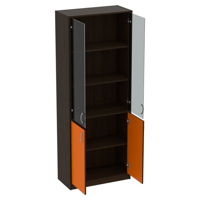 Офисный шкаф ШБ-3+А5 графит цвет Венге+Оранж 77/37/200 см