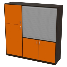Мини кухня МК-4 цвет Венге+Оранжевый 200/60/200 см
