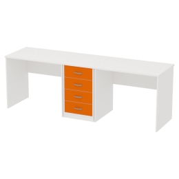 Офисный стол КП-СТ-41 цвет Белый+Оранж