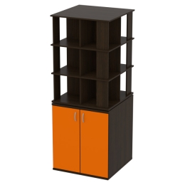 Офисный шкаф ШУВ-3 цвет Венге + Оранж 77/77/200 см