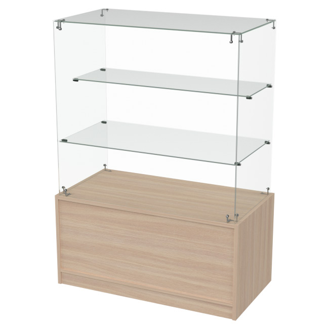 Витрина ВТ-12 цвет Дуб Молочный 90/45/120 см