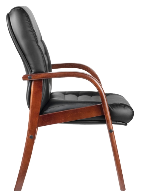 Конференц-кресло из кожи RIVA Wood M 155 D/B Черное