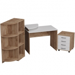 Комплект офисной мебели КП-23 цвет Дуб Крафт+Белый