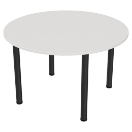 Круглый стол для переговоров СХК-13 Белого цвета опора черная 120/120/74 см