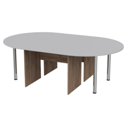 Стол для переговоров составной 236/146 цвет Дуб Крафт+Серый 236/146/76 см
