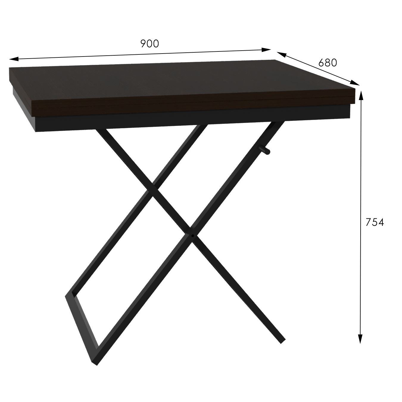 Стол-трансформер Манхэттен венге темный/черный