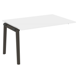 Проходной наборный элемент переговорного стола OW.NPRG-3 Белый бриллиант/Дуб темный 138/98/75