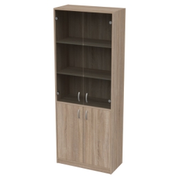 Офисный шкаф ШБ-3+А-5+С-17М графит цвет Дуб Сонома 77/37/200 см