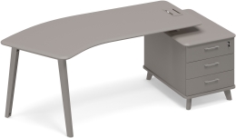 Стол эргономичный на тумбе малой правый Мокко премиум ТМ М1 130 ВЛ ВЛ МП 225,8/100/75,6